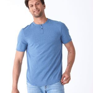 Thread 4 Thought Topview Stripe Triblend SS Henley Blue L NWT Stitch Fix